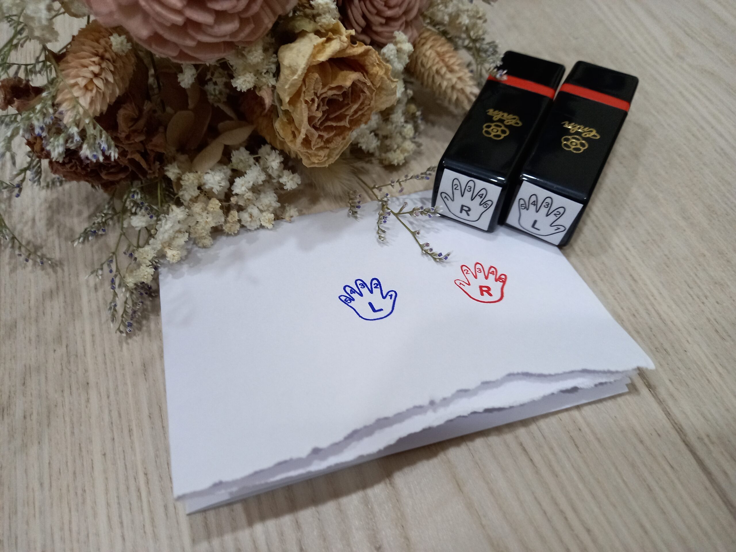 分辨左右手掌組印章(有字)