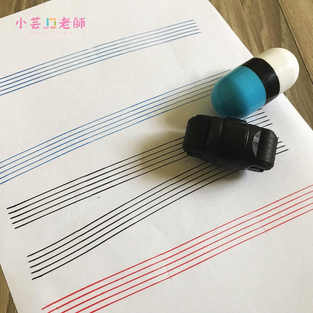 雙頭雙色五線譜滾輪印章