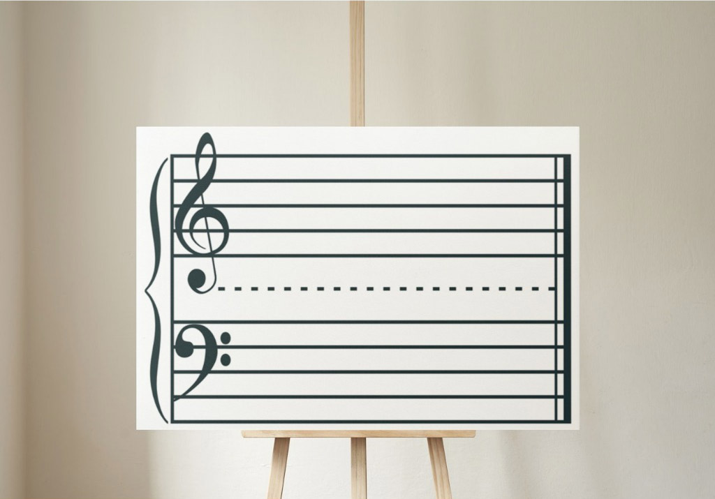 教學大海報60x90cm 大譜表音樂款