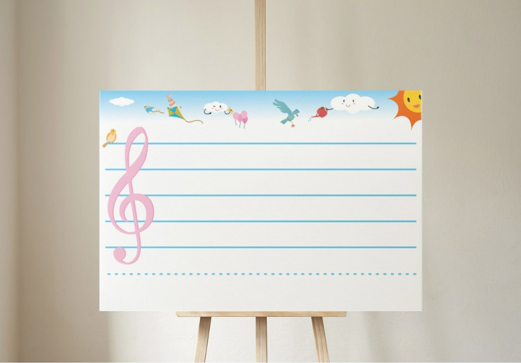 教學大海報60x90cm 可愛高音譜表款