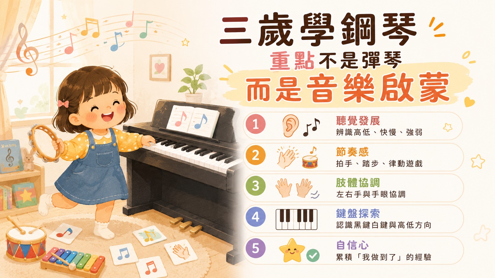 3歲幼兒學鋼琴與音樂啟蒙課程